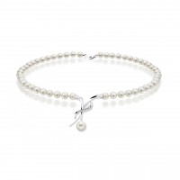 Collana perla con oro 750% e diamanti