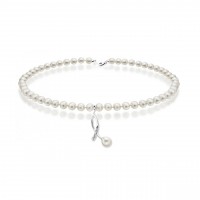 Collana perla con oro 750% e diamanti
