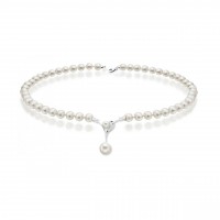 Collana perla con oro 750% e diamanti