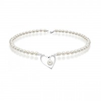 Collana perla con oro 750% e diamanti