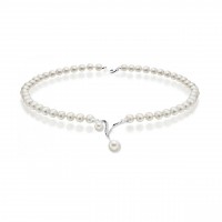 Collana perla con oro 750% e diamanti
