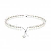 Collana perla con oro 750% e diamanti