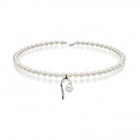 Collana perla con oro 750% e diamanti