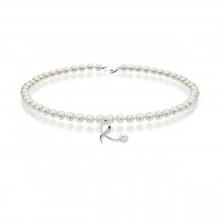 Collana perla con oro 750% e diamanti