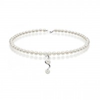 Collana perla con oro 750% e diamanti