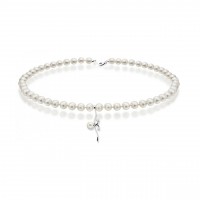 Collana perla con oro 750% e diamanti