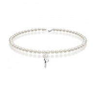 Collana perla con oro 750% e diamanti