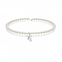Collana perla con oro 750% e diamanti