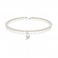 Collana perla con oro 750% e diamanti