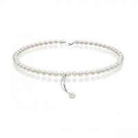 Collana perla con oro 750% e diamanti