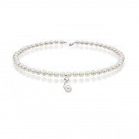 Collana perla con oro 750% e diamanti