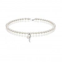 Collana perla con oro 750% e diamanti