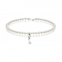 Collana perla con oro 750% e diamanti