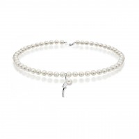 Collana perla con oro 750% e diamanti