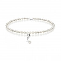 Collana perla con oro 750% e diamanti