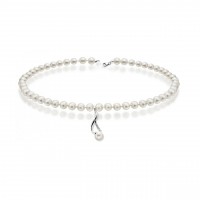 Collana perla con oro 750% e diamanti