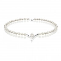 Collana perla con oro 750% e diamanti