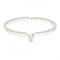 Collana perla con oro 750% e diamanti