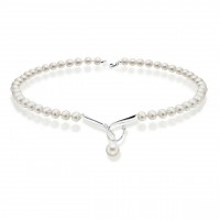 Collana perla con oro 750% e diamanti