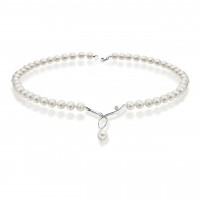 Collana perla con oro 750% e diamanti