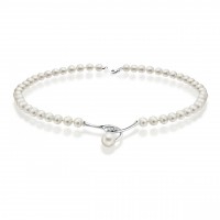 Collana perla con oro 750% e diamanti