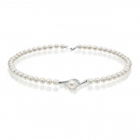 Collana perla con oro 750% e diamanti