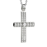 Croce in oro 750% con diamanti bianchi