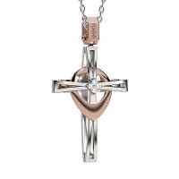 Croce in oro 750% con diamanti bianchi