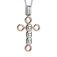 Croce in oro 750% con diamanti bianchi