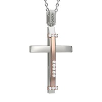 Croce in oro 750% con diamanti bianchi