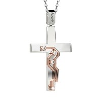 Croce in oro 750% con diamanti bianchi