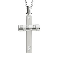 Croce in oro 750% con diamanti bianchi