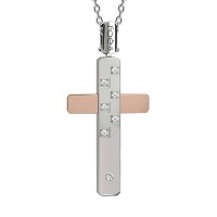 Croce in oro 750% con diamanti bianchi