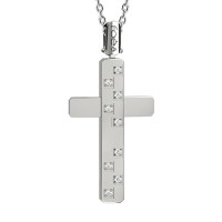 Croce in oro 750% con diamanti bianchi