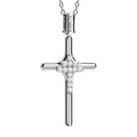 Croce in oro 750% con diamanti bianchi