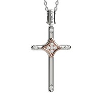 Croce in oro 750% con diamanti bianchi