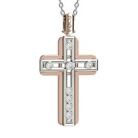 Croce in oro 750% con diamanti bianchi
