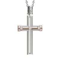 Croce in oro 750% con diamanti bianchi 