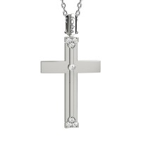 Croce in oro 750% con diamanti bianchi