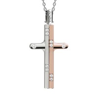 Croce in oro 750% con diamanti bianchi