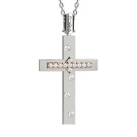 Croce in oro 750% con diamanti bianchi 