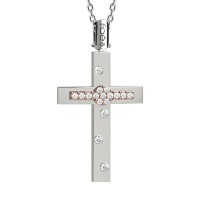 Croce in oro 750% con diamanti bianchi