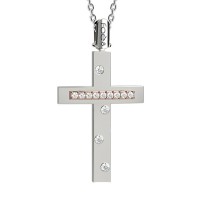 Croce in oro 750% con diamanti bianchi