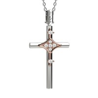 Croce in oro 750% con diamanti bianchi