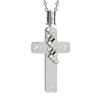 Croce in oro 750% con diamanti bianchi