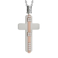 Croce in oro 750% con diamanti bianchi