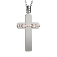 Croce in oro 750% con diamanti bianchi