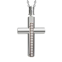 Croce in oro 750% con diamanti bianchi
