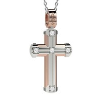 Croce in oro 750% con diamanti bianchi