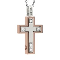 Croce in oro 750% con diamanti bianchi